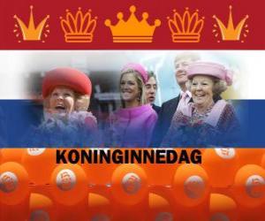 Puzzle Koninginnedag ή Ημέρα της Βασίλισσας, εθνική εορτή στις Κάτω Χώρες στις 30 Απριλίου για να γιορτάσουν τα γενέθλια της βασίλισσας